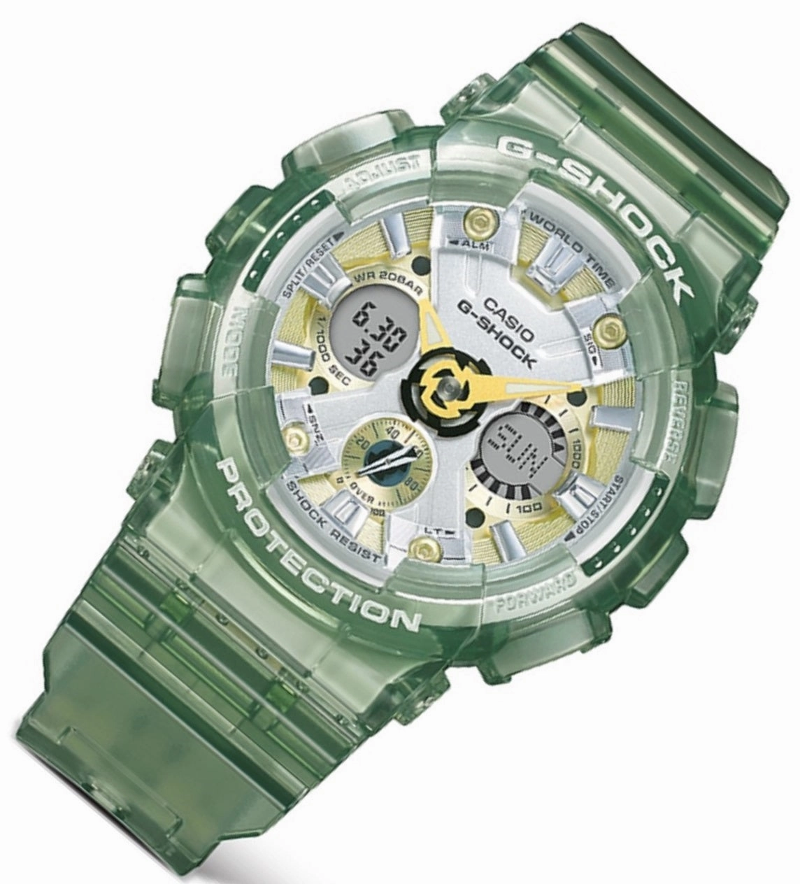 Casio G-shock GMA-S120GS-3A Digital Analog Rubber Strap Watch