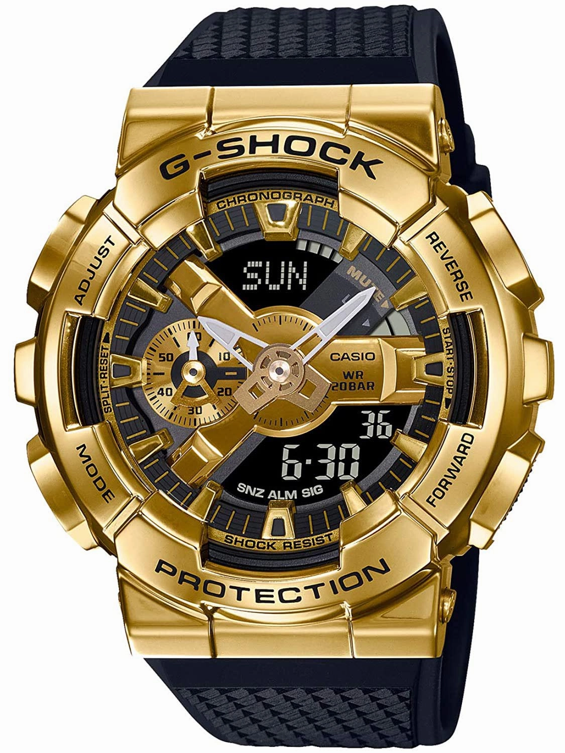 Casio G-Shock Metal Bezel GM110G-1A9 Mens Watch Gold/Black