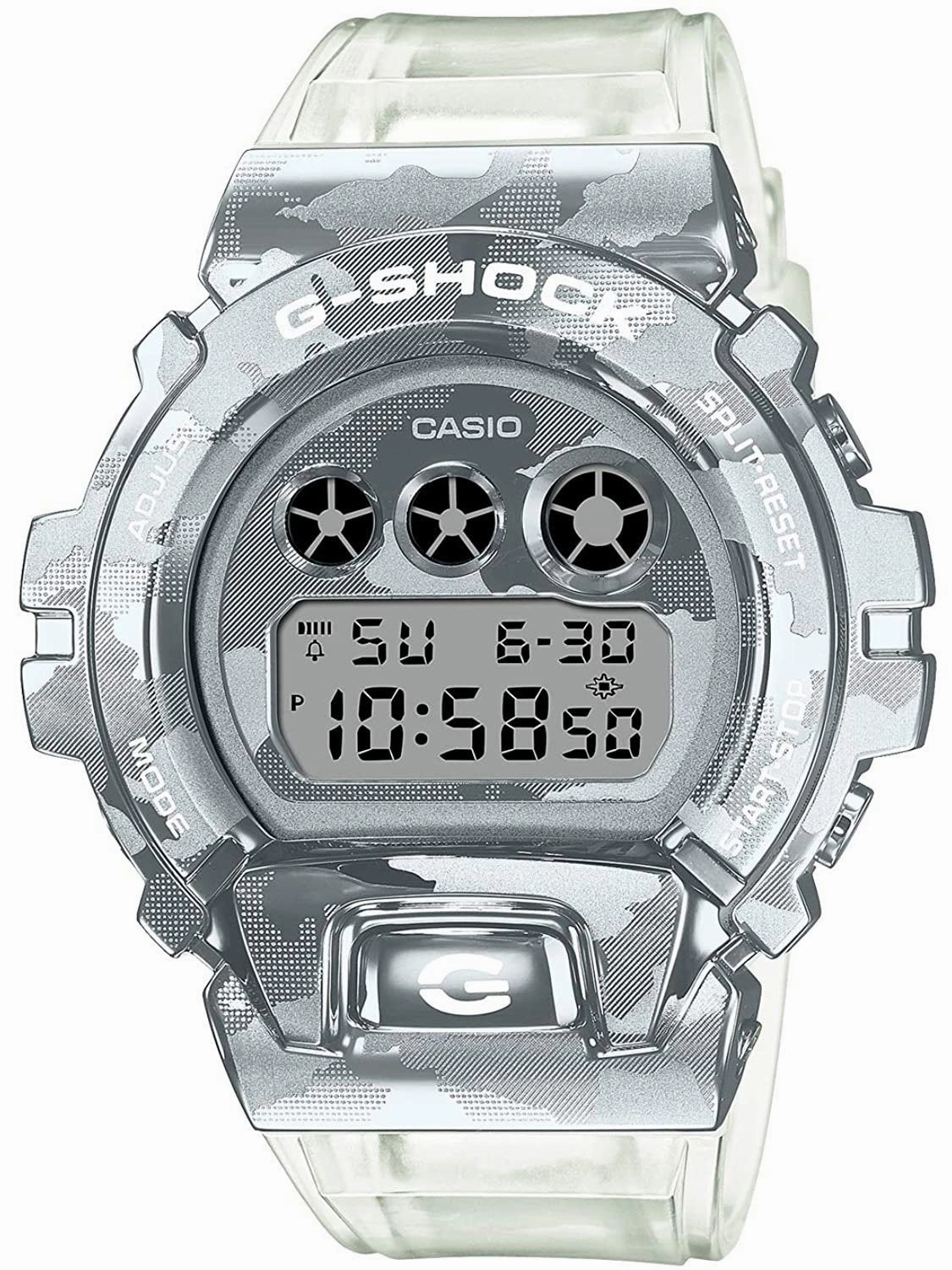 Casio G-Shock SKELETON CAMO Silver Digital Mens Watch GM6900SCM-1