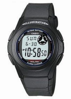 CASIO GENTS DIGITAL BLACK RESIN BAND F200W-1A