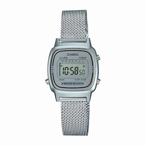 Casio LA670WEM-7DF Silver Mesh Watch for Women