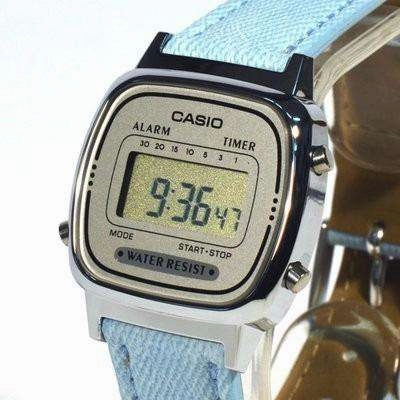 Casio LA670WL-2ADF Light Blue Leather Strap Watch for Women