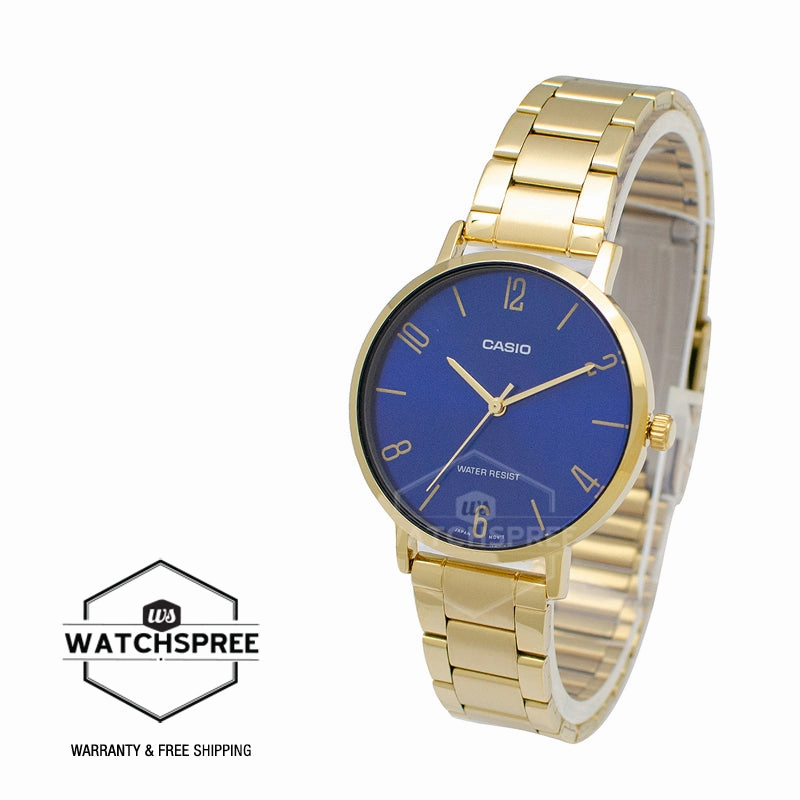 Casio Ladies' Analog Gold Ion Plated Stainless Steel Band Watch LTPVT01G-2B LTP-VT01G-2B