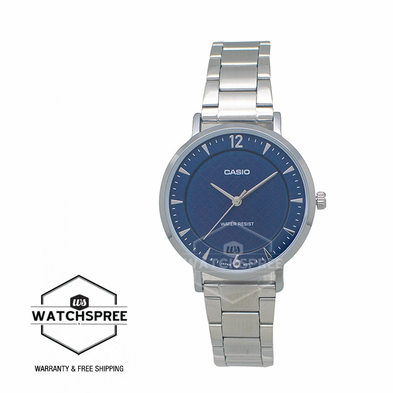 Casio Ladies' Analog Stainless Steel Band Watch LTPVT04D-2A LTP-VT04D-2A