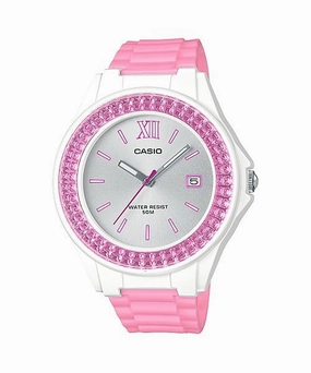 Casio Ladies' Standard Analog Pink Resin Band Watch LX500H-4E3 LX-500H-4E3