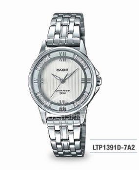 Casio Ladies' Standard Analog Silver Stainless Steel Band Watch LTP1391D-7A2 LTP-1391D-7A2