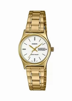 CASIO LADIES GOLD ANALOGUE WHITE DIAL LTPV006G-7B
