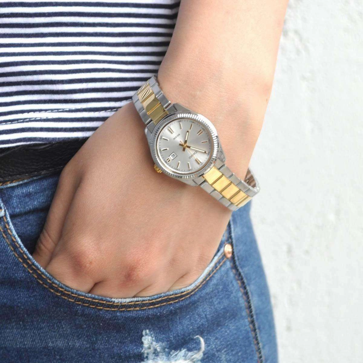 Casio LTP-1302SG-7AVDF Two Tone Stainless Steel Strap Watch for Women