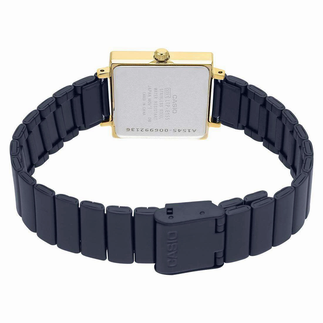Casio LTP-E155GB-1A Gold and Black Stainless Watch for Women