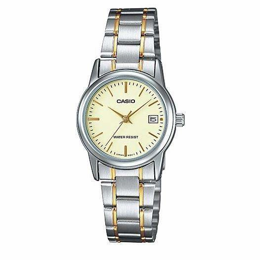 Casio LTP-V002SG-9A Two Tone Stainless Steel Strap Watch for Women