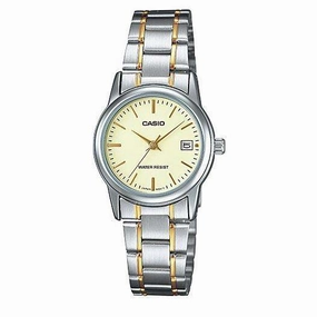 Casio LTP-V002SG-9A Two Tone Stainless Steel Strap Watch for Women
