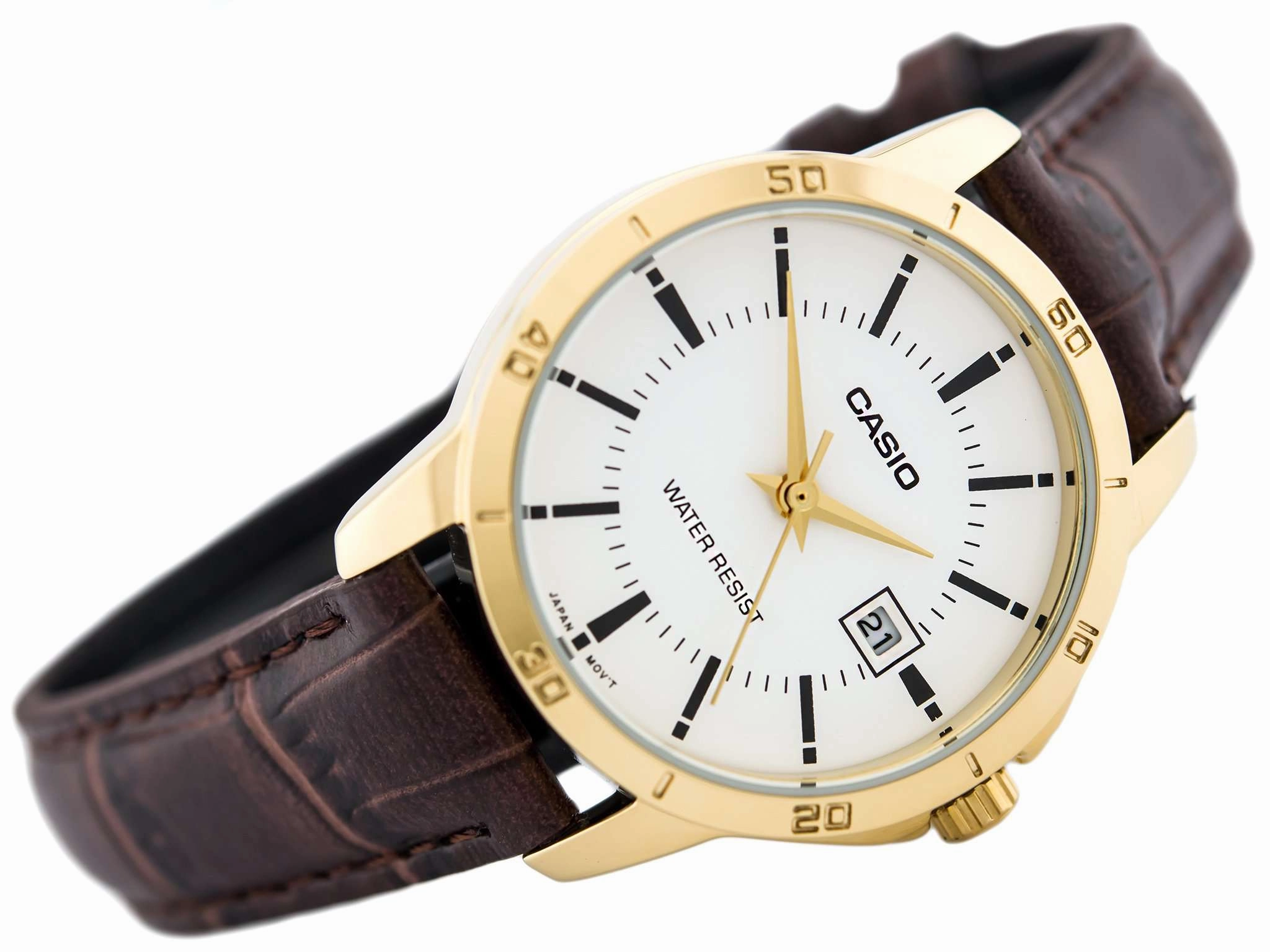 Casio LTP-V004GL-7A Brown Leather Strap Watch for Women