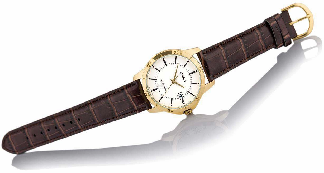 Casio LTP-V004GL-7A Brown Leather Strap Watch for Women