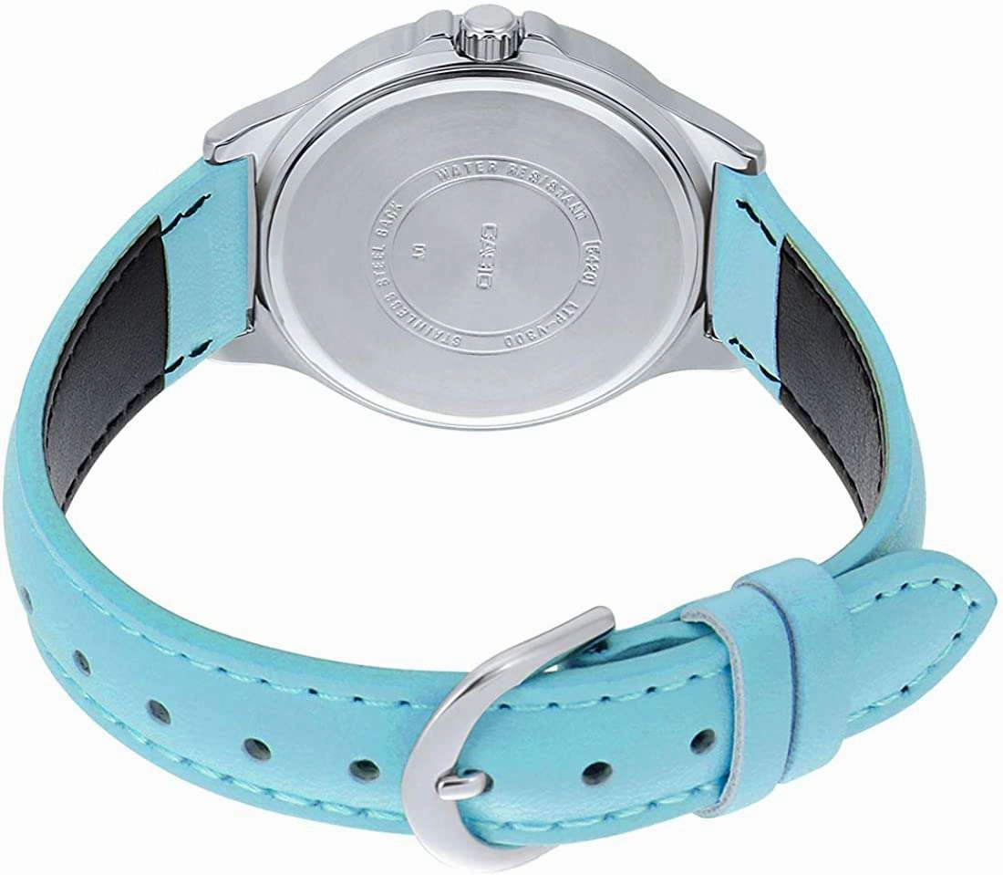 Casio LTP-V300L-2A3 Light Blue Leather Watch for Women