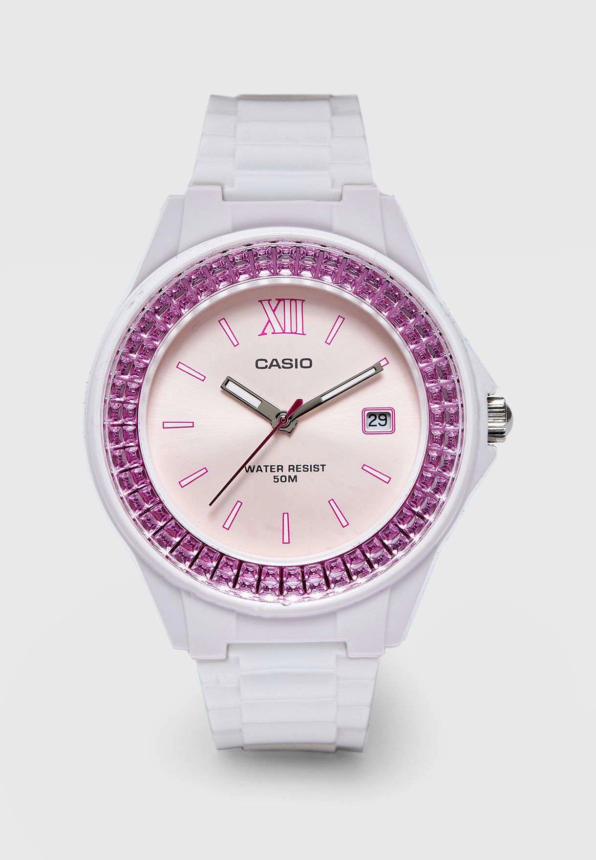 Casio LX-500H-4E White Resin Watch For Women