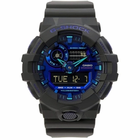 Casio Men's Ana Digi Watch - G-Shock Virtual Blue Series Black Strap | GA700VB-1A