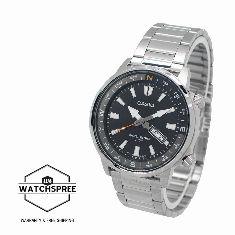 Casio Men's Analog Sporty Stainless Steel Band Watch MTD130D-1A4 MTD-130D-1A4