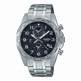 Casio Men's Analog World Time Display Watch MTPW500D-1A MTP-W500D-1A