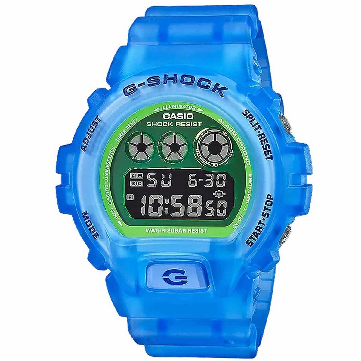 Casio Men's Digital Watch - G-Shock Day-Date-Month Blue Resin Strap | DW6900LS-2