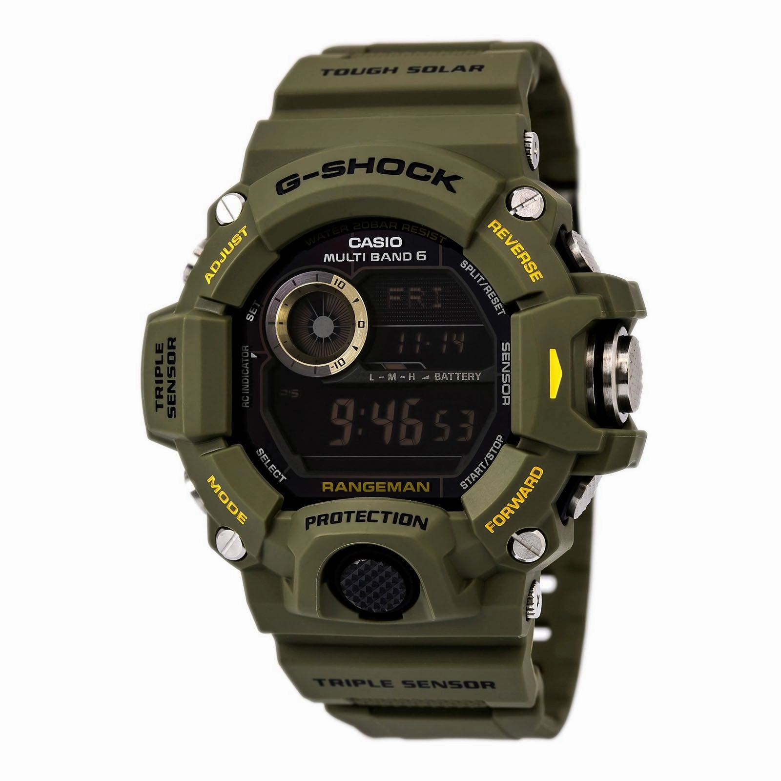 Casio Men's Digital Watch - G-Shock Rangeman Tough Solar Alarm Resin Strap | GW9400-3