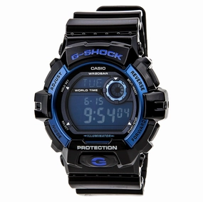 Casio Men's G-Shock Digital Blue Dial Black Resin Strap Day Date Dive Watch | G8900A-1