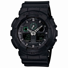 Casio Men's G-Shock Quartz Black Resin Watch | GA100MB-1A