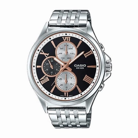 Casio Men's Standard Analog Silver Stainless Steel Band Watch MTPE316D-1A MTP-E316D-1A