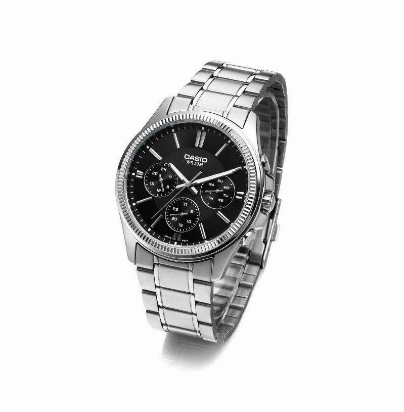 Casio MTP-1375D-1A Silver Stainless Watch for Men
