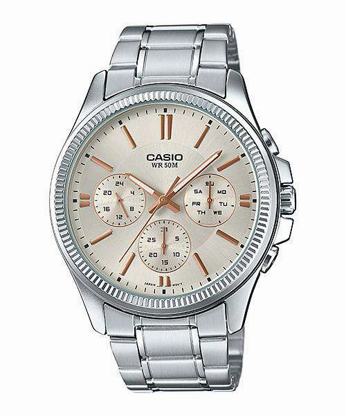 Casio MTP-1375D-7A2 Silver Stainless Watch for Men