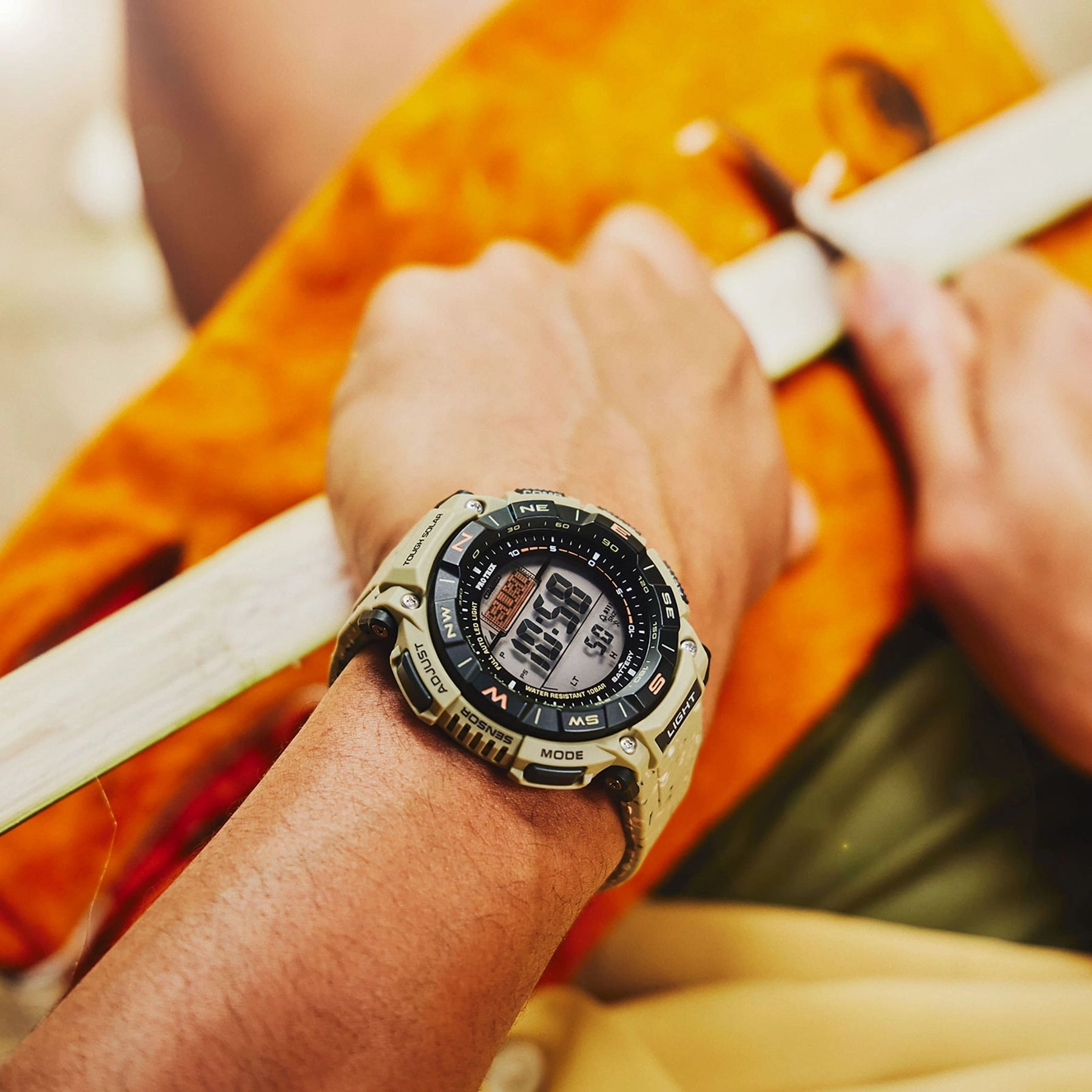 Casio PRO TREK Eco-Friendly Edition with Dual-Layer Display and Recycled Resin Strap PRG340SC-5D