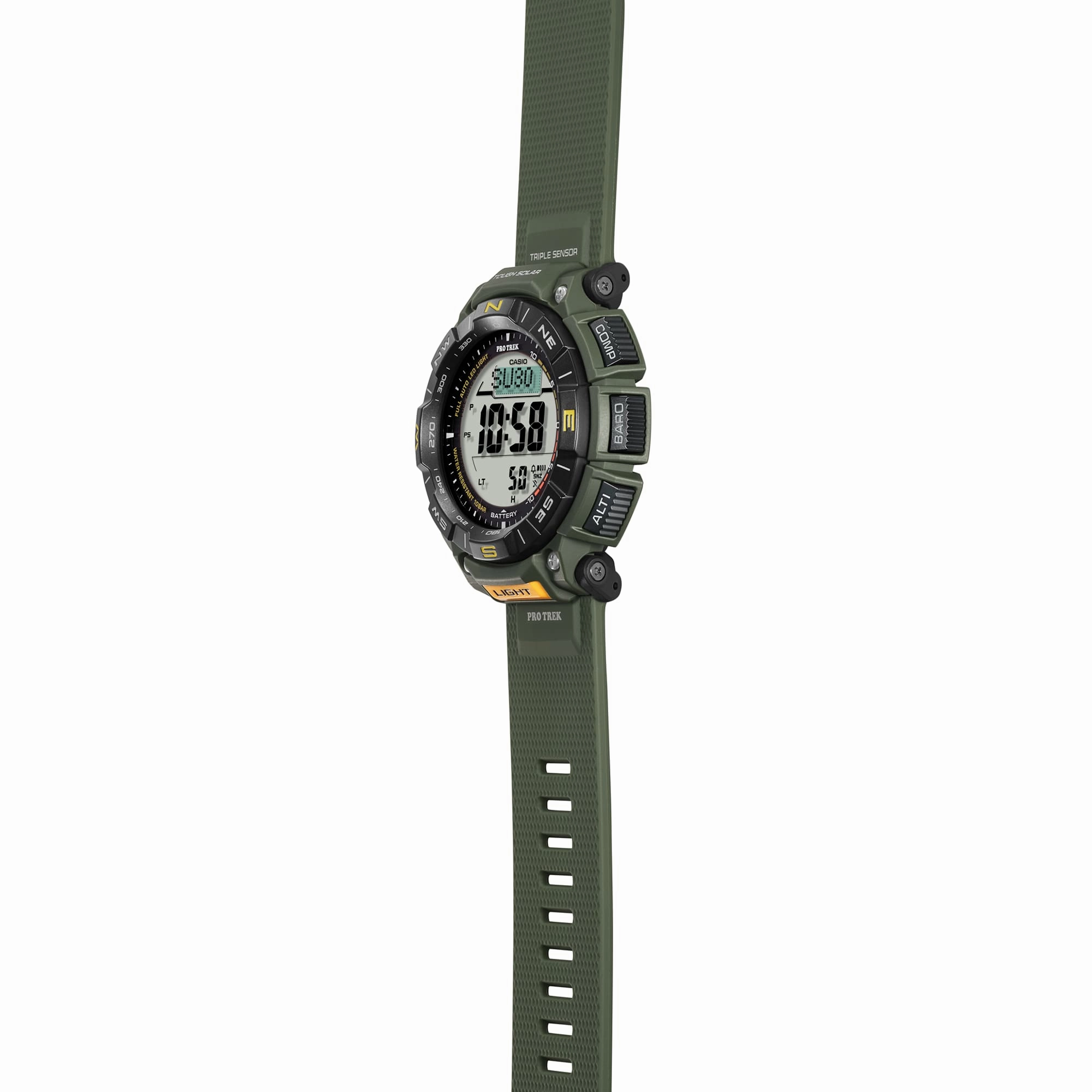 Casio Protrek Digital Solar Green Resin Band Watch PRG340-3D
