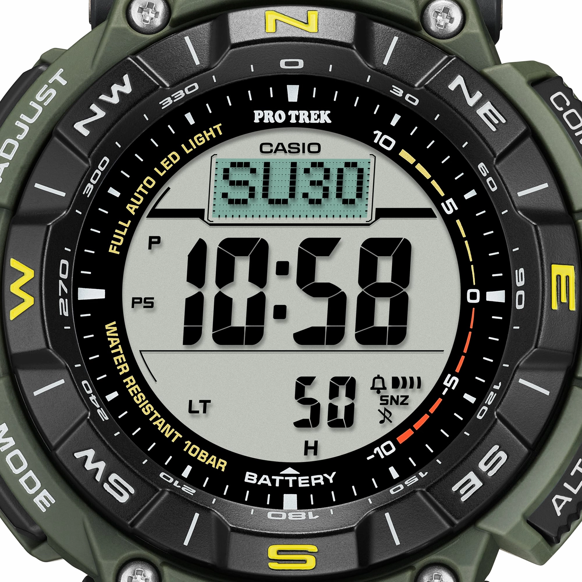 Casio Protrek Digital Solar Green Resin Band Watch PRG340-3D