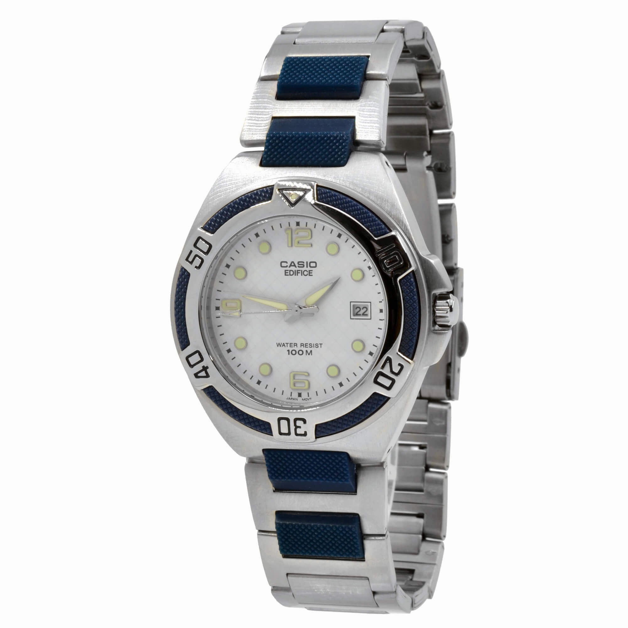 Casio Stainless steel Case Silver,blue Band Watch | EF-101D-7AVEF
