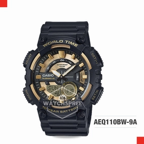 Casio Standard Analog Digital Sport Black Resin Band Watch AEQ110BW-9A AE-Q110BW-9A