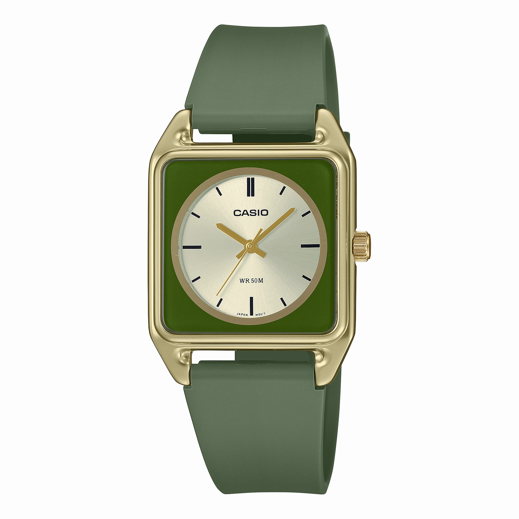 Casio Standard Analogue Green Resin Band Watch MTPB170-3E