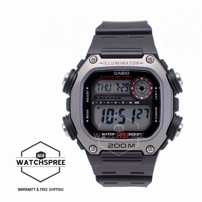Casio Standard Digital Black Resin Band Watch DW291H-1A DW-291H-1A