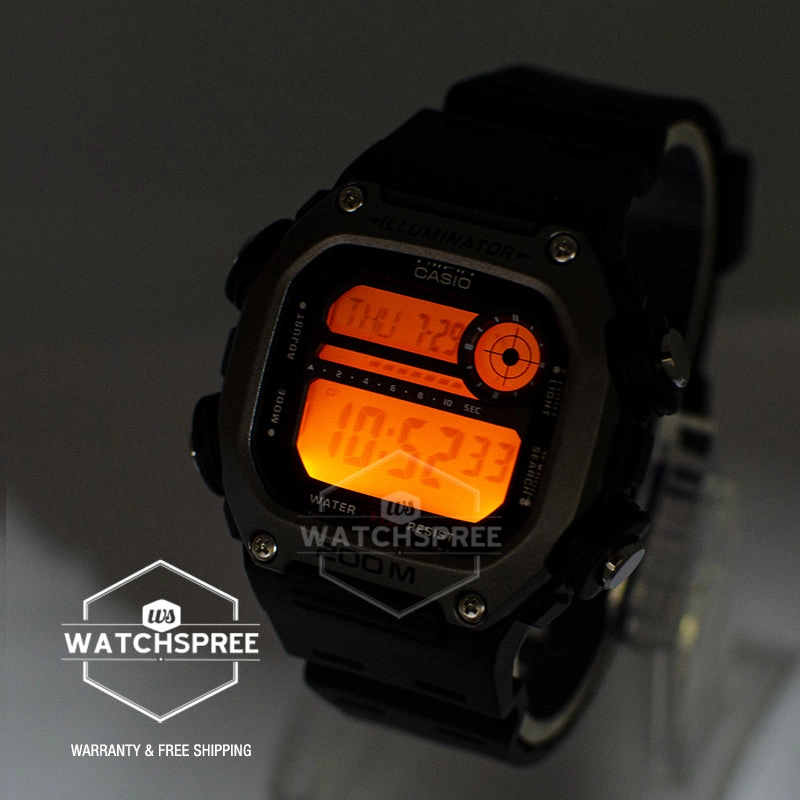 Casio Standard Digital Black Resin Band Watch DW291H-1A DW-291H-1A