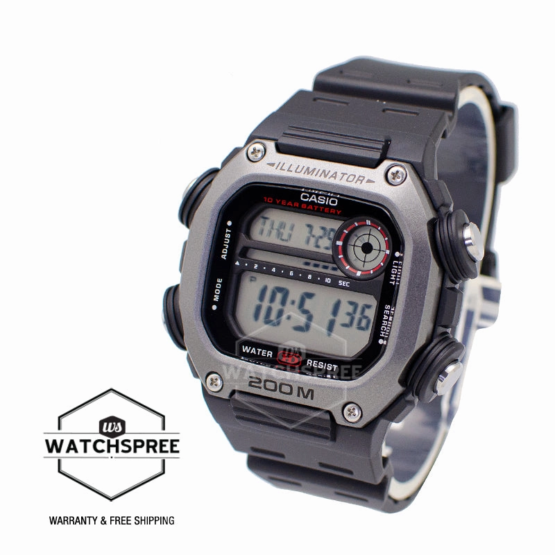 Casio Standard Digital Black Resin Band Watch DW291H-1A DW-291H-1A
