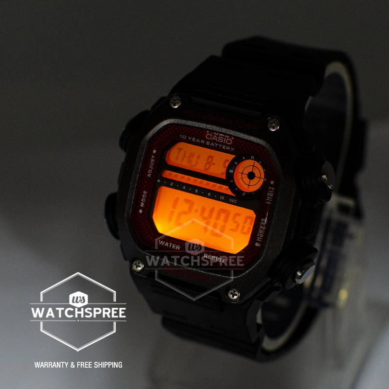 Casio Standard Digital Black Resin Band Watch DW291H-1B DW-291H-1B