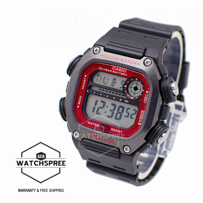 Casio Standard Digital Black Resin Band Watch DW291H-1B DW-291H-1B