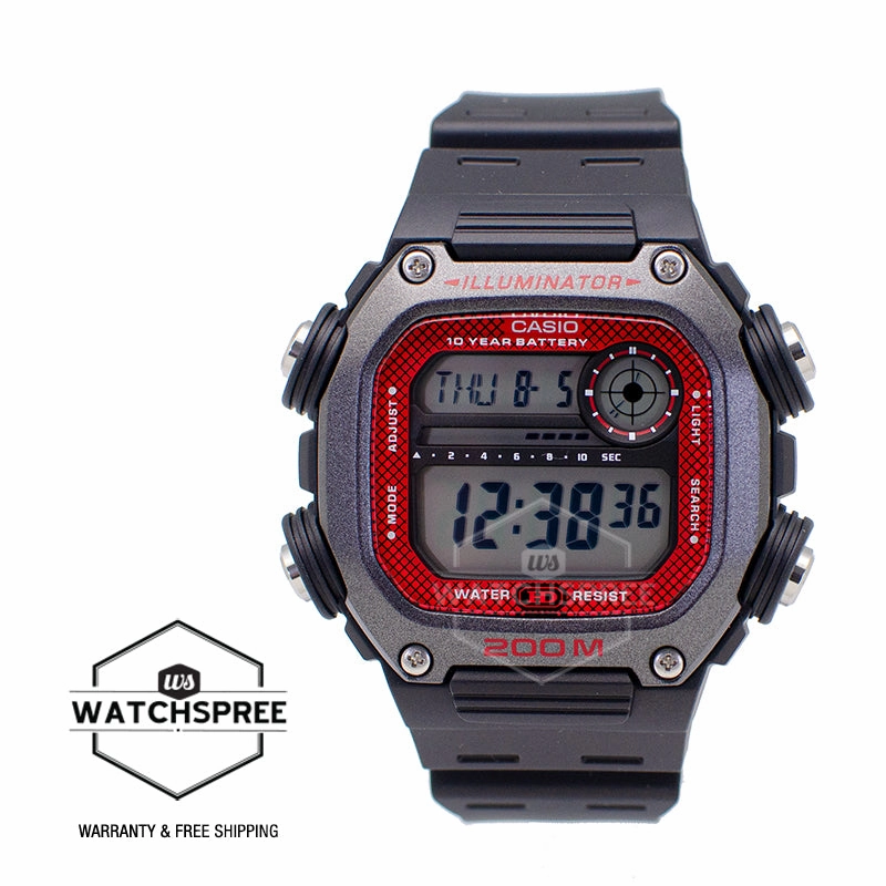 Casio Standard Digital Black Resin Band Watch DW291H-1B DW-291H-1B