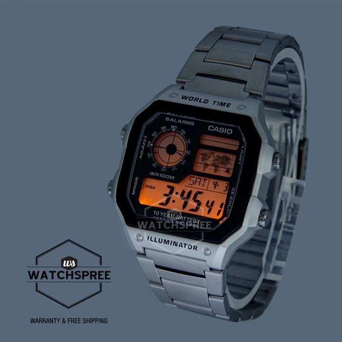Casio Standard Digital Sport Silver Stainless Steel Watch AE1200WHD-1A