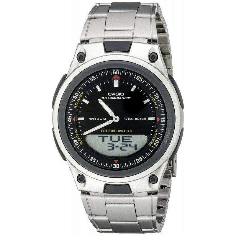 Casio Standard Men's Silver Stainless Steel Strap Watch- AW-80D-1AVDF