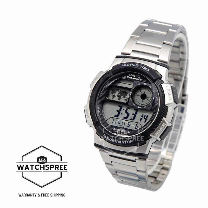 Casio Standard Sport Digital Silver Stainless Steel Watch AE1000WD-1A