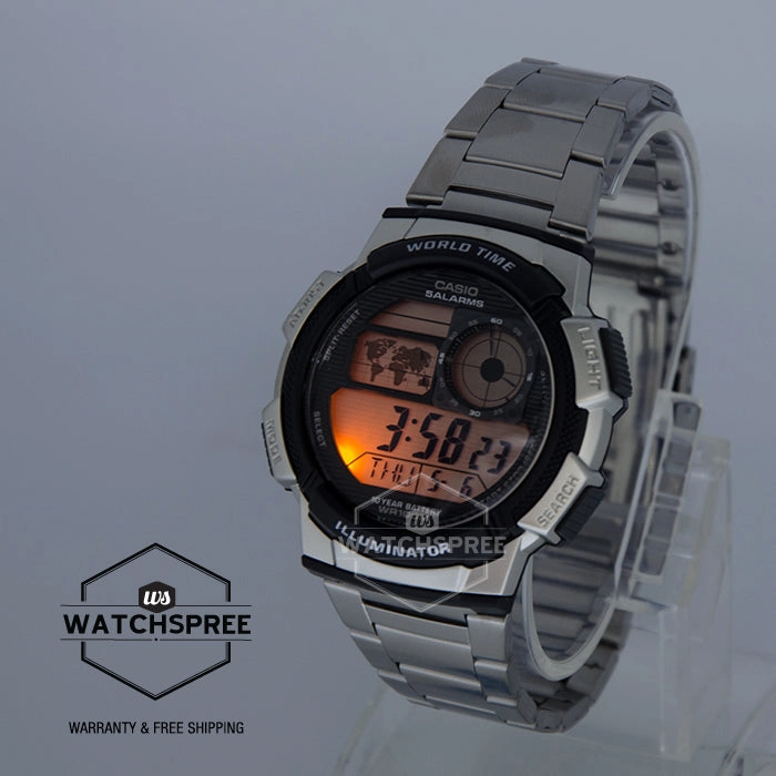 Casio Standard Sport Digital Silver Stainless Steel Watch AE1000WD-1A