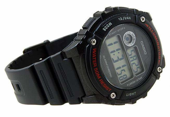 Casio Standard W-216H-1A Black Resin Strap Watch for Men and Women