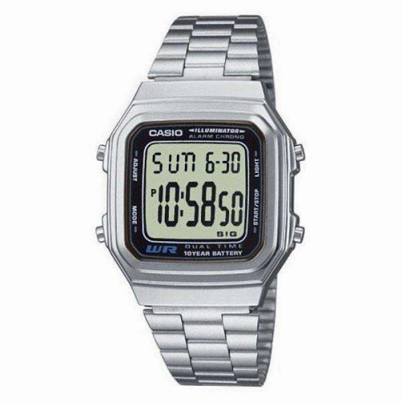 Casio Vintage A178WA-1A Silver Stainless Steel Watch Unisex