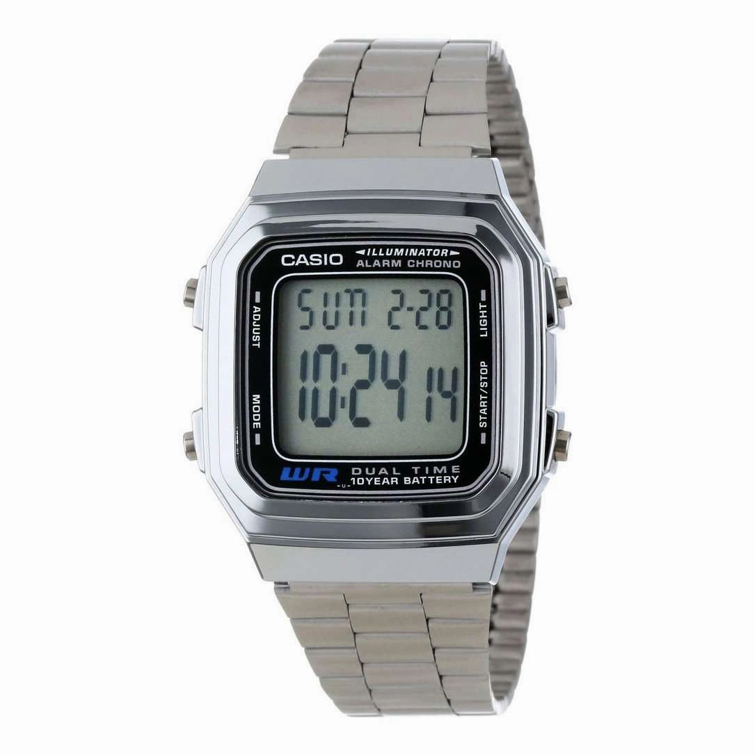 Casio Vintage A178WA-1A Silver Stainless Steel Watch Unisex