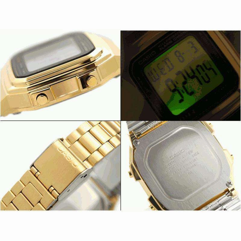 Casio Vintage A178WGA-1A Gold Plated Watch For Men and Women