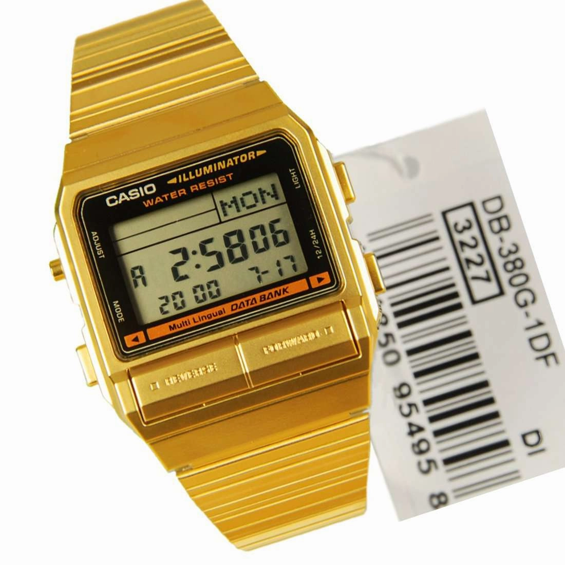 Casio Vintage DB-380G-1D Gold Plated Watch For Men and Women